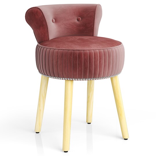 pink dressing chair Hot Pink Velvet Makeup Chair Pink Velvet Chair Legs Hot Pink Vanity Stool HOMCOM Accent Chair